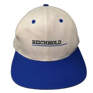 T.I. Reichhold Snapback Hat Beige Blue One Size Embroidered Adjustable 2 Tone